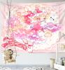Cartoon Pink Anime Girl Tapestry Boho Kawaii Art Minimalistyczny Wiszący Na Ścianie Pokój Dziecięcy Wystrój Sypialni