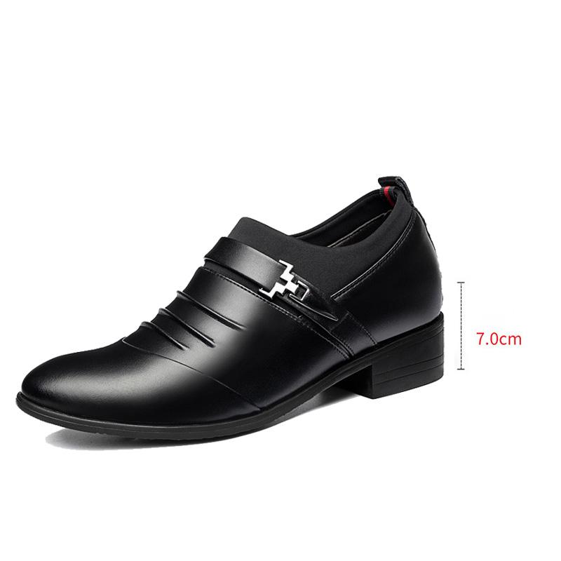Fashion Men's Business Genuine Leather White Shoes Mens Dress Shoes Luxury Shoes Men Designers Wedding Shoes for Men 7CM Increasing