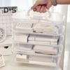 Transparent 4-Layer Storage Container with Handle Large Capacity Multipurpose Crafts Supplies Sewing Utility Storage Bin Storage Organizer