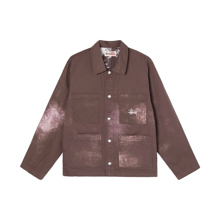 Stussy Stained Bleached Long Sleeve American Vintage Jacket Unisex Jacket 115575