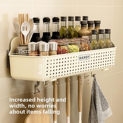 Kitchen Storage Rack, Home Bathroom Wall-mounted Condiment Without Drilling, Multi-purpose Washbasin Countertop, Draining and Storage Rack