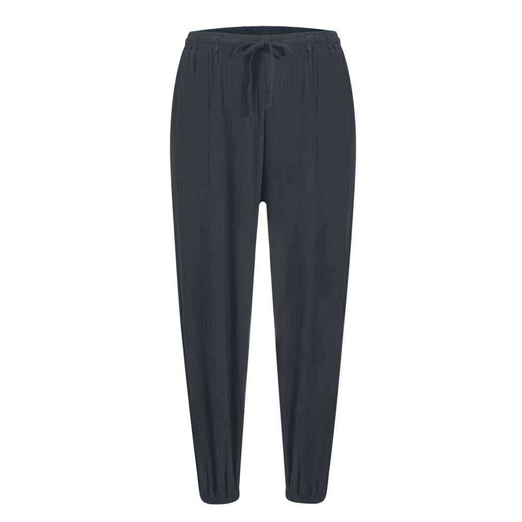 Casual Pants Women's High Waist Tie Nine-Point Leggings