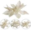 9cm Glittery Poinsettia Flowers Hanging Decoration for Christmas Tree