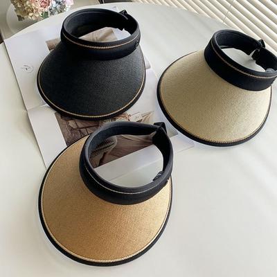 Femmes Filles Pliable Été Chapeau de Soleil Haut Ouvert Protection Anti UV Chapeau de Soleil de Plage Large Bord Extérieur Décontracté Casquette Visière