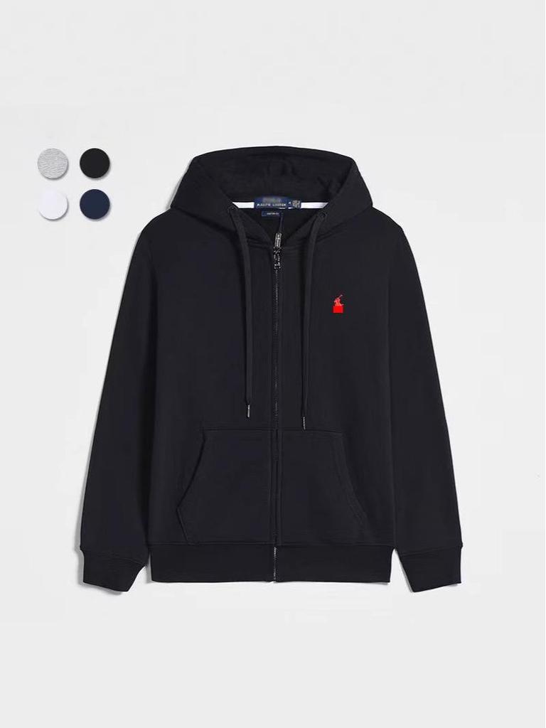 Pánský tenký kardigan s kapucí na jaro a podzim: Vyšívaná volná polokošilová bunda v jednobarevném provedení a větších velikostech