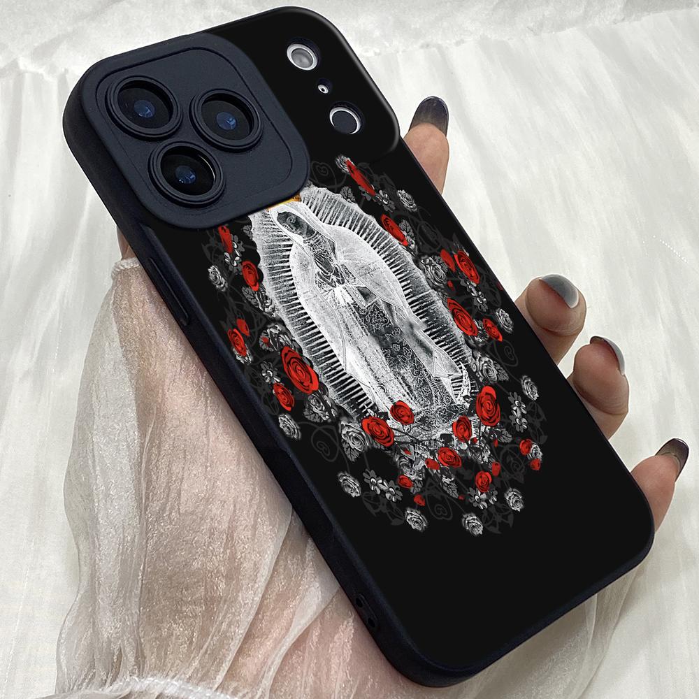 

M409 Virgin Mary Black Design Angel Eyes Soft Phone Cases for iPhone Samsung Galaxy Xiaomi Rdemi Huawei Honor Infinix Realme OPPO Vivo All Model Case Vivo Y400 PRO 5G чорний