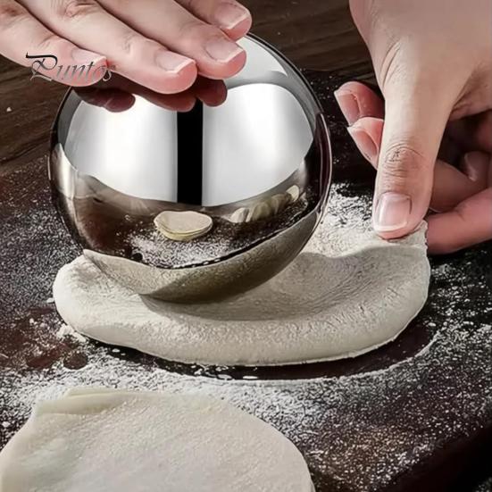 1/2Pcs Rolling Dough Ball Easy Grip Circular Rolling Ball Stainless Steel Dough Rolling Tool for Baking Pizza Pastry Fondant Dumpling