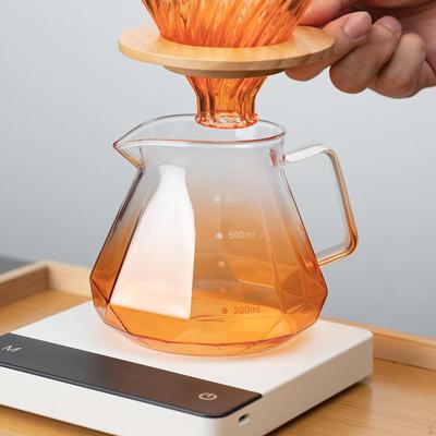 Pour Over Coffeemaker Coffee Dripper 20 Oz /600ml with Handle Heat Resistant Drip Pot Glass