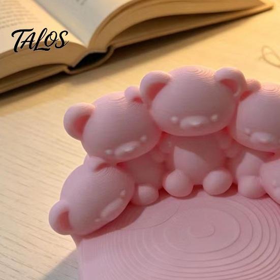 Creative Cell Phone Stand Five Little Bears Hugging Stand, 3D Printed Cute Gift for Friends Figurine Ornament, Decorative Sculpture Home Office