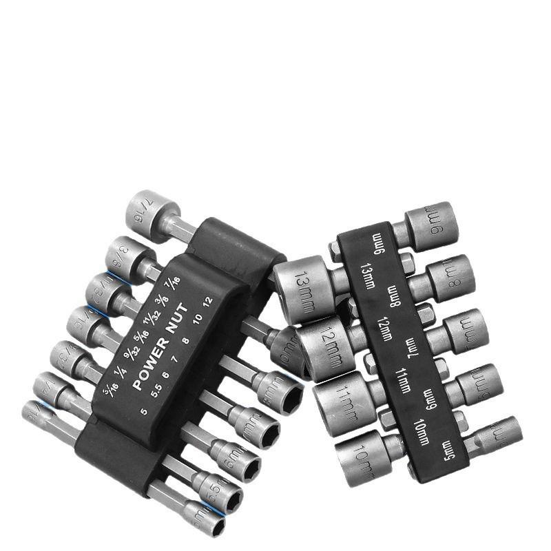 14-Piece Hex Shank Non-Magnetic Socket Set for Air Wrench (Metric/Imperial)