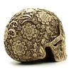 Resin Craft Skull Head Golden Carving Halloween Party Decoration Skull Sculpture Ornaments Home Decoration Accessories