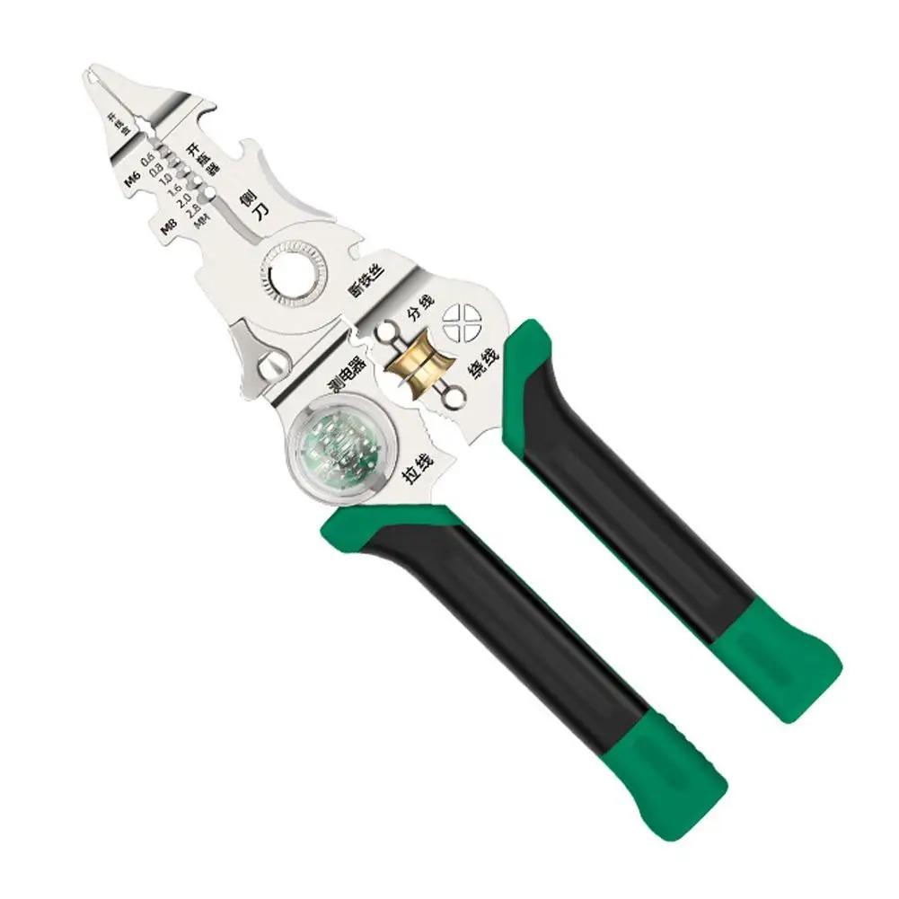 10 IN 1 Wire Stripper with Electricity Measurement Plier for Cutting Pulling Wires Cable Electrician Scissors TS255141
