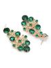 Inspiring Fashionable AD Stone Diamond Studded Gold Plated Green Choker Necklace with Dangle Earring Jewellery Set