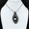 Black Color Evil Eye Pendant Copper Wire Wrapped Pendant Gemstone Jewelry Handmade Pendant Elegant Pendant Copper Wire Jewelry Gift For Him