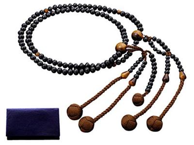 Kjótský buddhistický oltář Hajaši modlitební korálky Ničiren sekta Šakuni eben s tygřím okem kamenem formální oficiální taška kjótské modlitební korálky (Pro muže) [Tygr