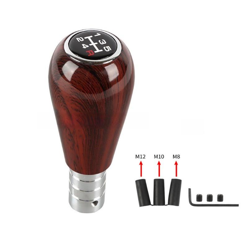 Car Gear Shifter Knobs Walnut Wood Grain Classic Gear Head Shift Shifter Lever Wood Grain Lever Stick Knob 5 Speed with Adapter