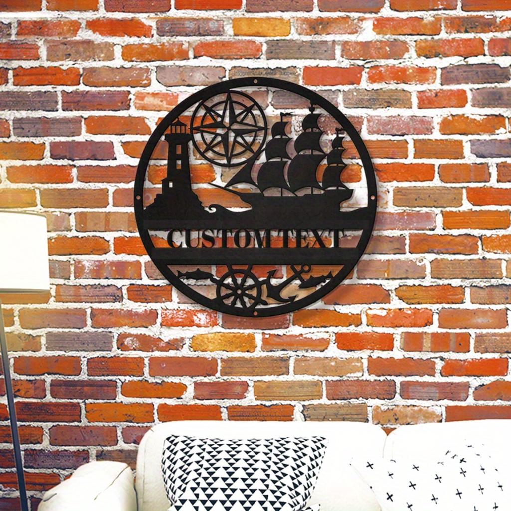 Vintage Nautical Metal Wall Art Personalized Home Decor Custom Rustic Sign