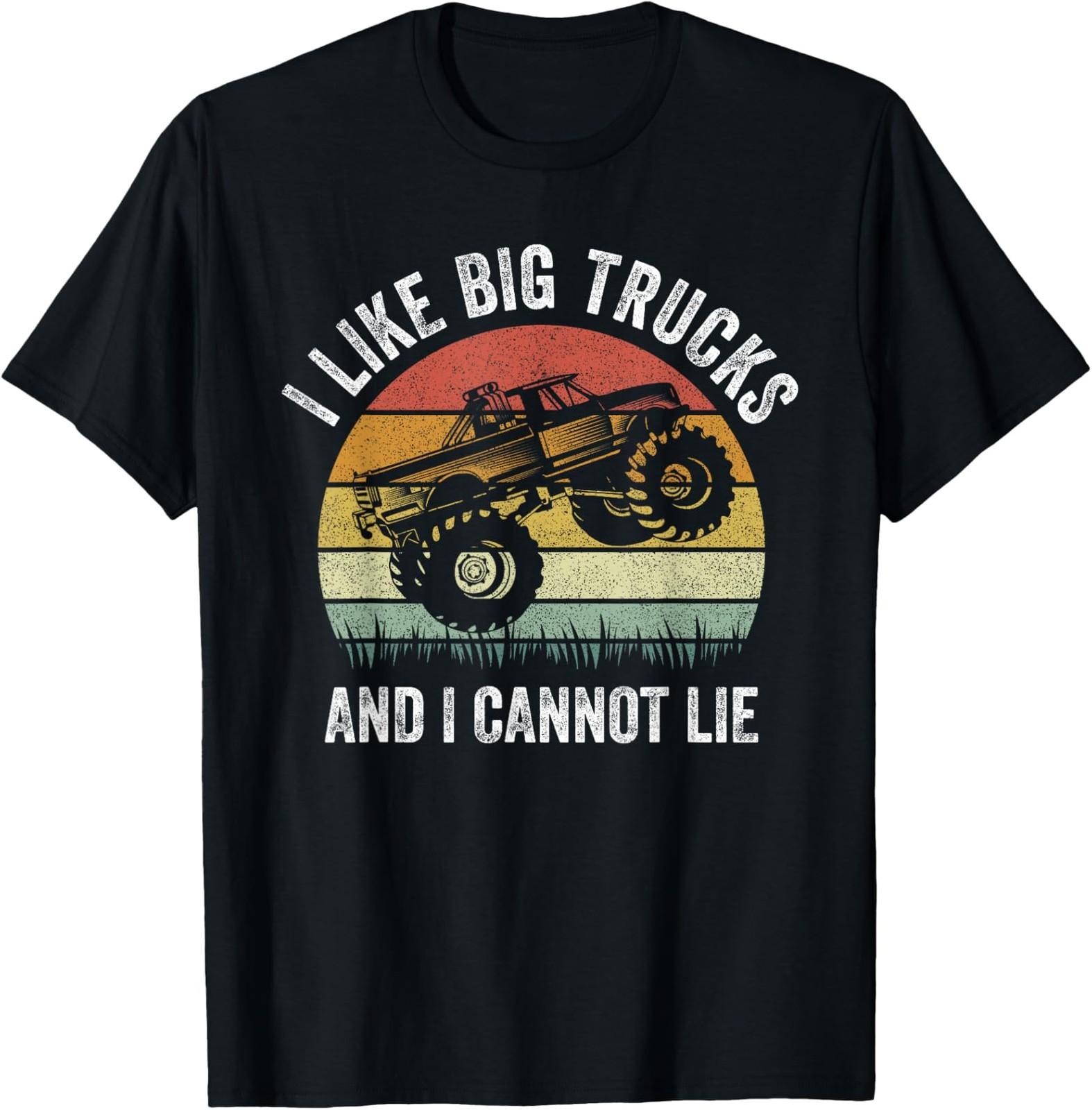 NEW LIMITED Retro I Like Big Trucks And I Cannot Lie Monstertruck Engine T-Shirt XXL