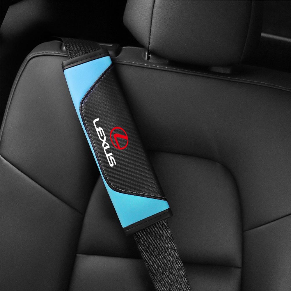 2Pcs Leather Car Cotton Seat Belt Pads Safety Shoulder Mat Accessories For Lexus LS LC IS350 ES300h ES300 IS250 IS220d NX350h RX