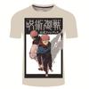 Summer Men's Casual Loose Size Graphic Jujutsu Kaisen Print Round Neck Short Sleeve T-shirt Top