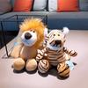 Peluche a forma di elefante, giraffa, procione, volpe, leone, tigre, scimmia, cane, 25 cm, morbido, per regali per bambini