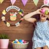 Easter Welcome Door Sign Welcome Sign For Front Door Easter Hangable Decorations Rattan Wreath Ornament Farmhouse Home Decor For