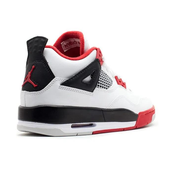 Air Jordan 4 Retro Grade School 'Fire Red' 2012 (Unisex) White / Varsity Red / Black Kids' Basketball Shoes 408452 110