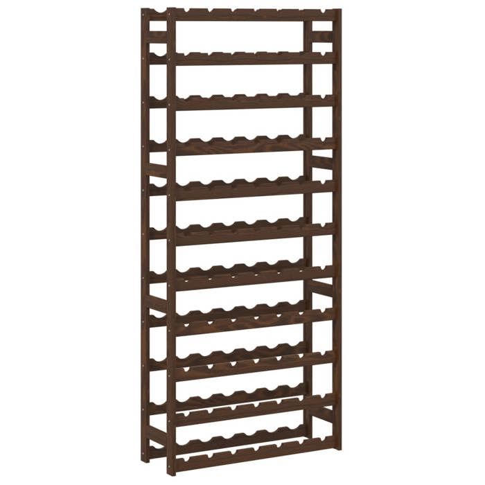 VidaXL Bottle Rack for 77 Bottles Brown Solid Pine Wood 373394