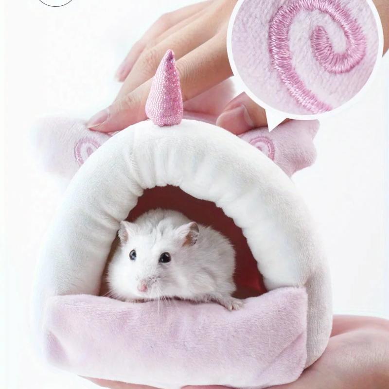 Hamster Yuvalama Evi Altın Ayı Uyku Tulumu Pamuk Yuva ve Uyku Tulumu Hamster'ı Sıcak ve Rahat Tutun