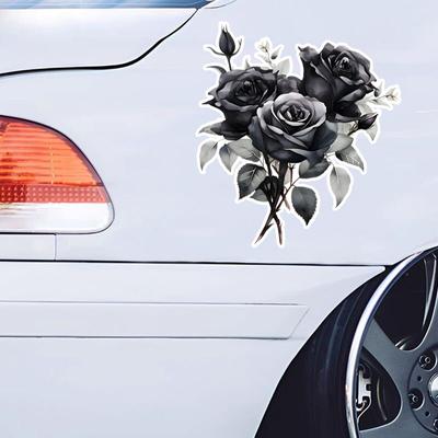 A Bouquet of Roses Car Decals Weather-Resistant Vinyl Stickers for Windows, Bumper, Crafts-PVC Material Vehicle Decals