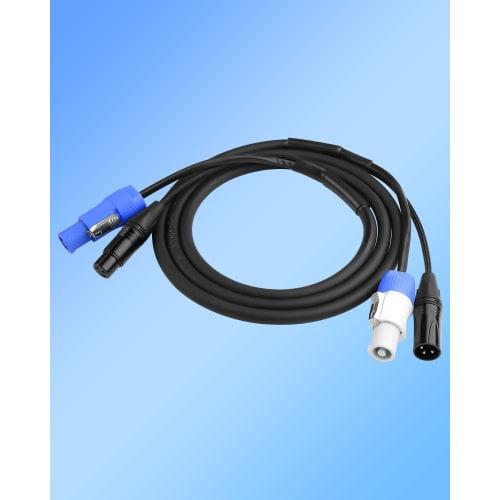 CERRXIAN 2M PowerCon Compatible DMX Extension Cable, 13AWG AC Power and DMX512 XLR Signal Integration Cable for Stage Lighting, Concerts, and Events