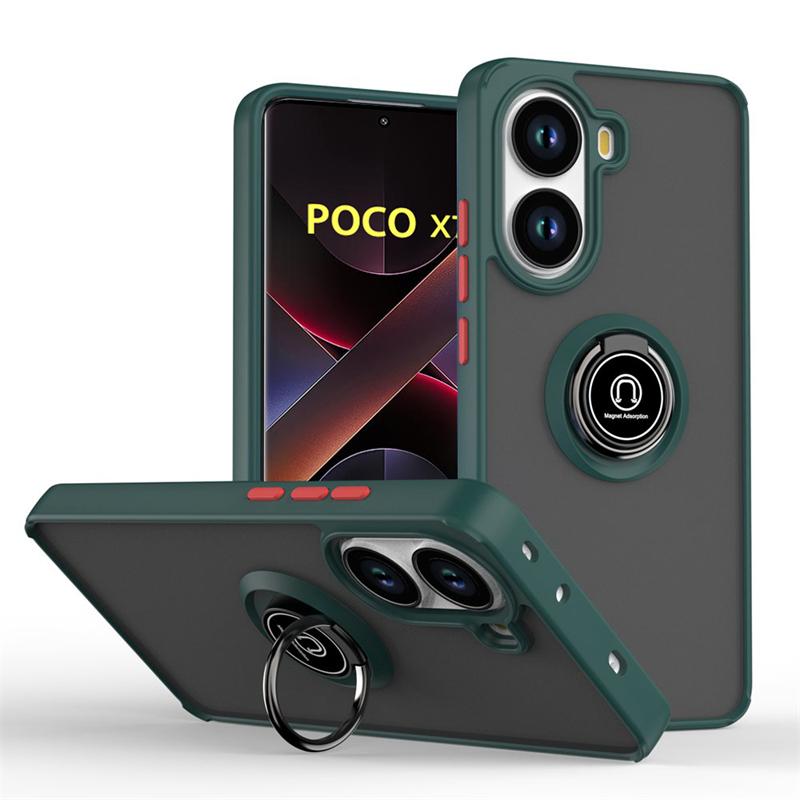 Capa Magnética Armor Para Poco X7 X6 F7 Pro F6 F5 À Prova de Choque Fosca com Suporte de Anel Capas de Telefone Para Poco M7 M6 Pro 5G Capa Traseira