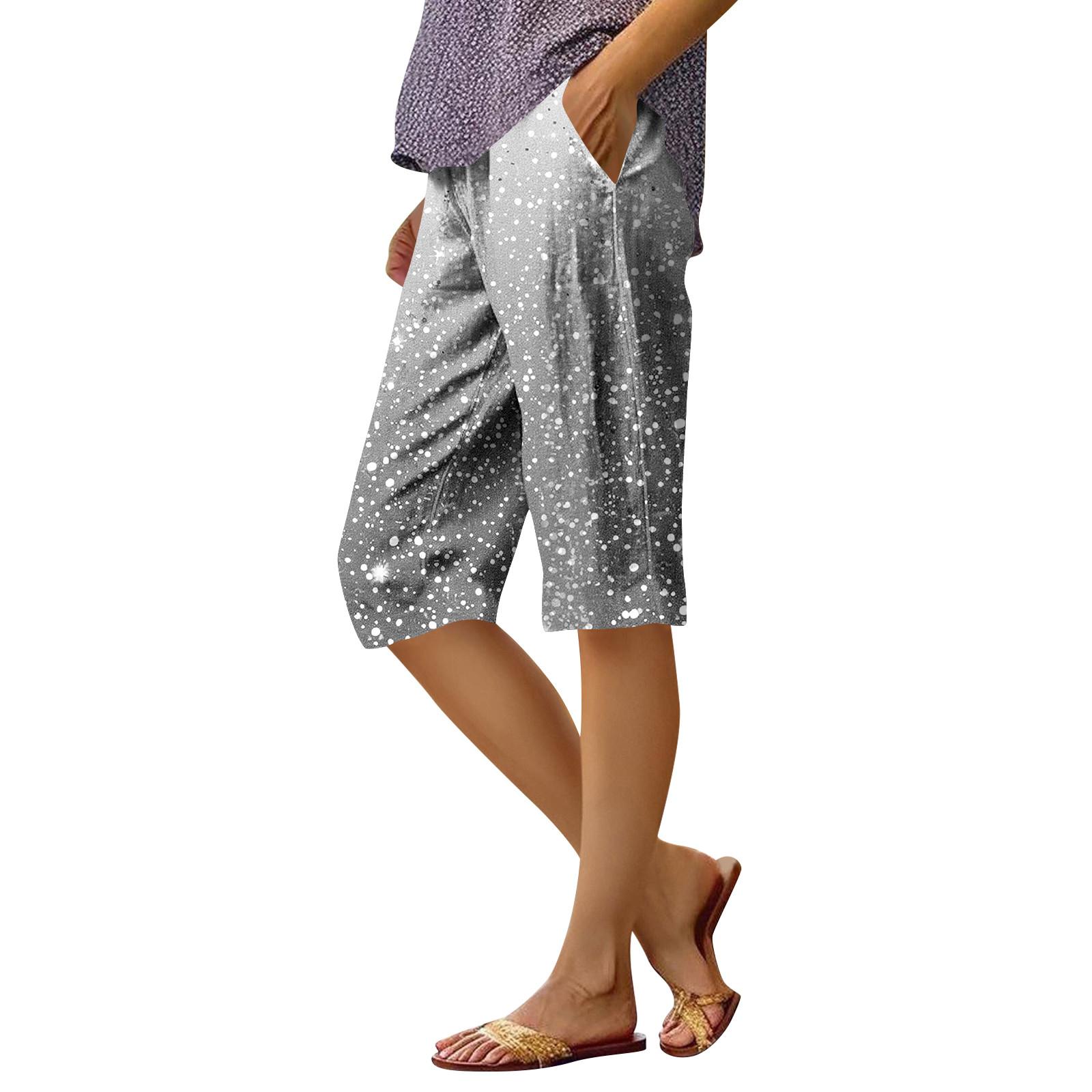 

Женские модные повседневные брюки 5/10 с напечатанным карманом и эластичной талией L