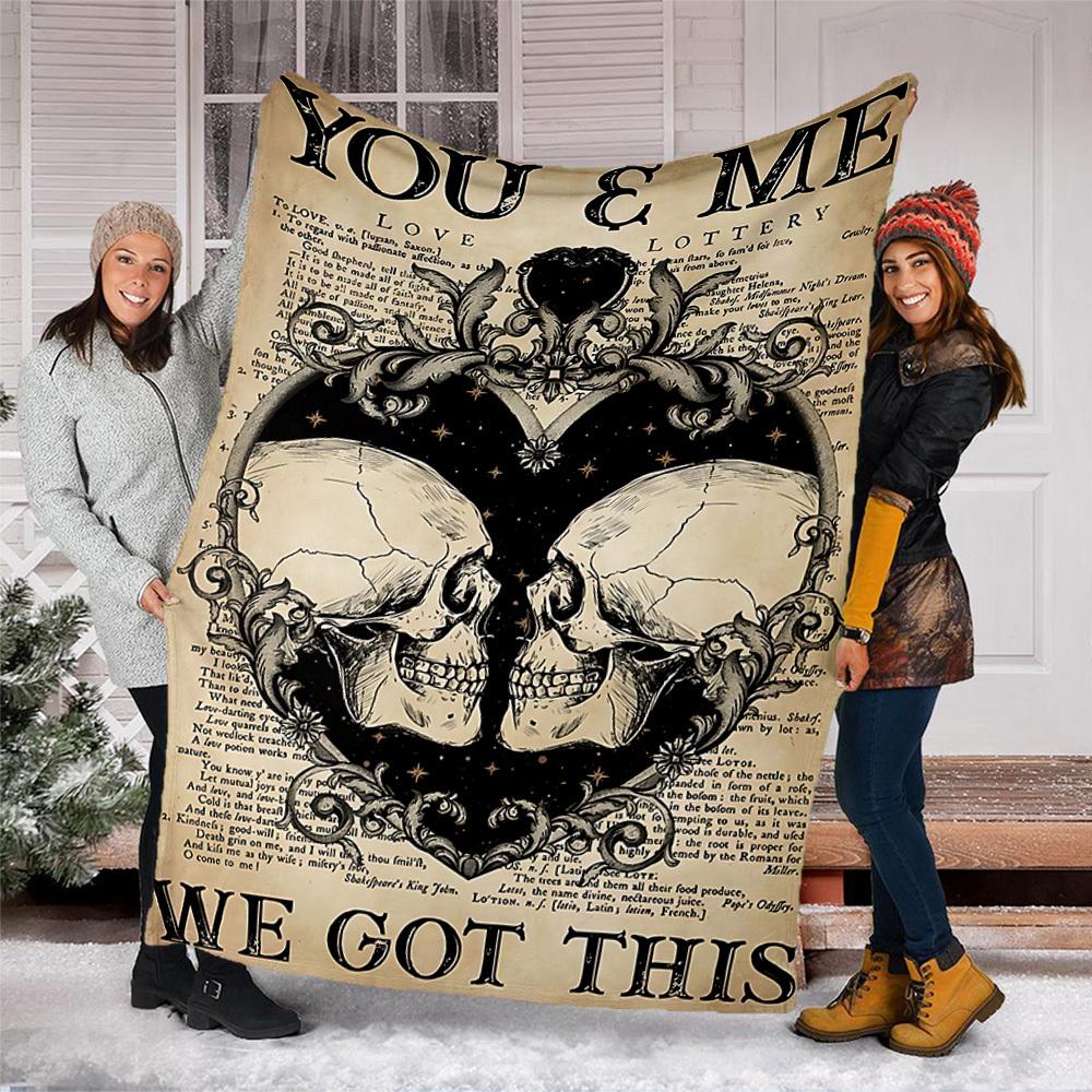 1pc Skulls, Love Outdoor Soft Blanket Ultra Plush, Warm, Versatile, and Easy Care for Camping, and