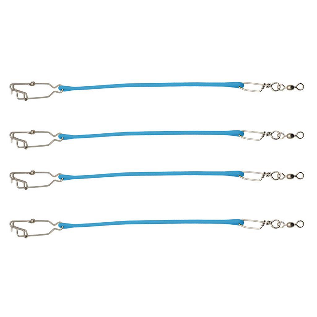 Confezione da 4 Corde Elastiche per Downrigger con Moschettone Girevole a 360 Gradi Moschettone in Acciaio Inossidabile per Pesca a Traina in Mare Profondo