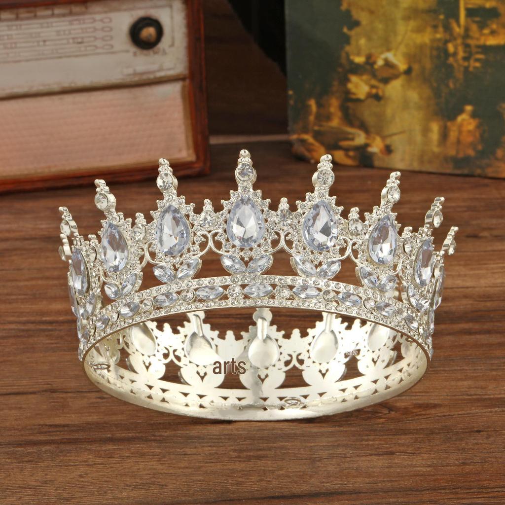 Elegancka Korona Ślubna Nakrycie Głowy: Wykwintna Dekoracja Tortu Weselnego, Urodzinowego i Akcesoria do Włosów dla Panny Młodej