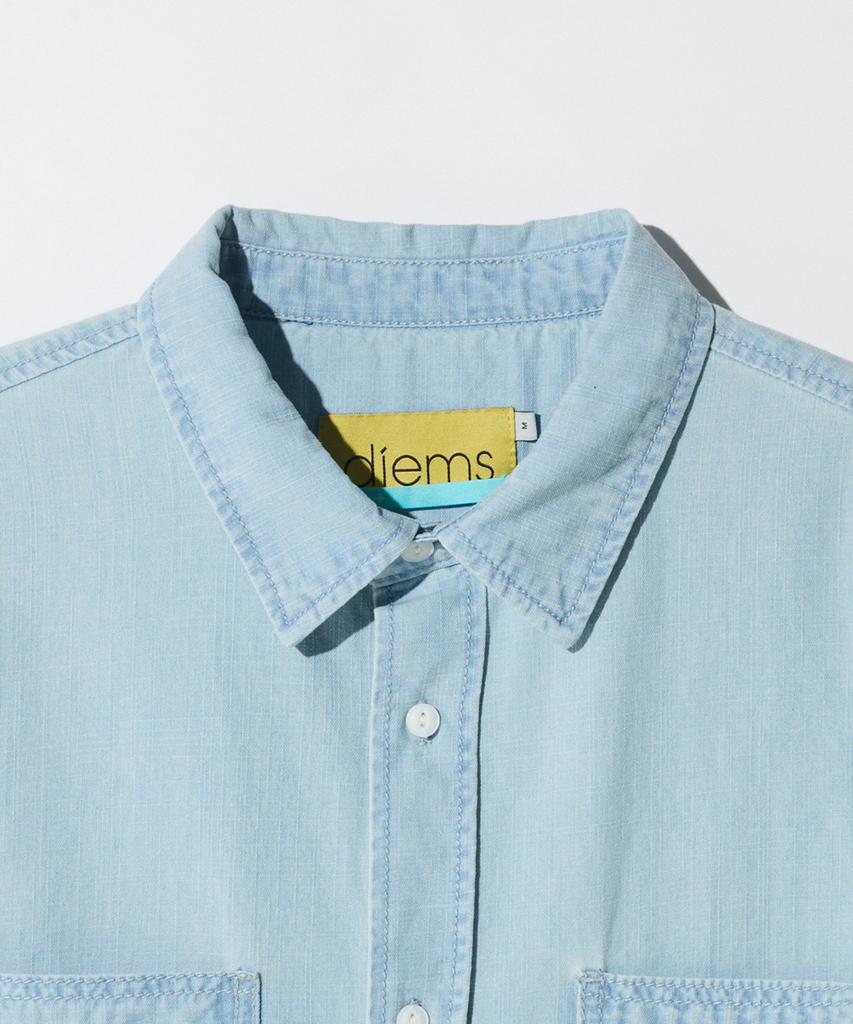 STCO Diems Washed Denim Setup Short Sleeve Shirt_Blue (Oversized)_Ldswb03Osl