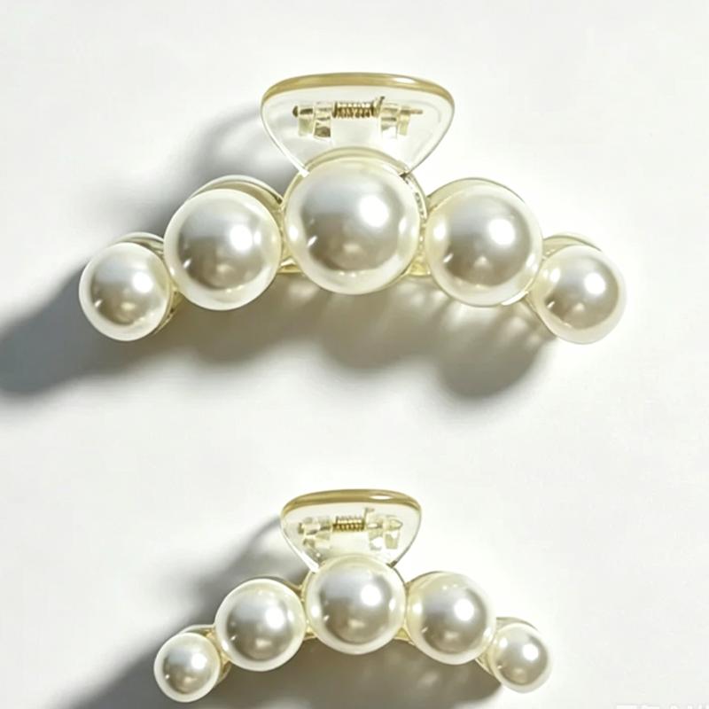 Simple Temperament Pearl Hair Clip for Woman Korean Shark Clip Girl's Ponytail Clip
