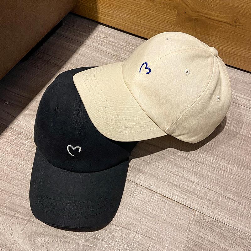 Simple Embroidery Love Baseball Cap Children's Summer Thin Sunshade Sunscreen White Cap Big Head Circumference Versatile Tide