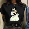 Y2k 90s Fashion T Shirts Gothic Fashion Mickey Tshirt Minnie Mouse Print T-shirt Women T Shirt Female Clothes Kawaii Disney