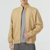 adidas Solid Color Logo Stand Collar Long Sleeve Khaki Jacket for Men