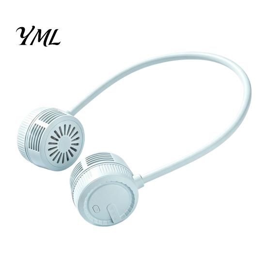 Outdoor Sports Cooling Device Portable Neck Fan, Hands Free Bladeless Fan with 3 Speed, USB Wearable for Travel Rechargeable Quiet Personal