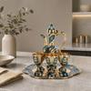 8pcs With Tea Tray Turkish Tea Set Gold Blue Tea Pot Cup Set Tea Sets Tea Glass Set  For Party