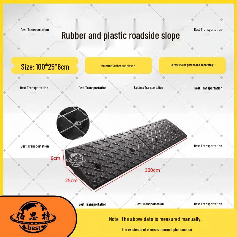 Household Rubber Threshold Ramp for Curbs and Slopes: Car and Road Edge Climbing Pad