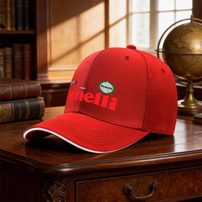 Benelli Red Black Logo Baseball Cap Breathable Lightweight Adjustable Hip Hop Cap for Unisex Women