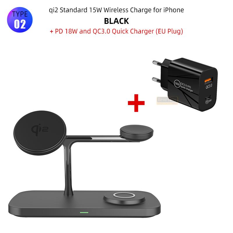 QI2 Wireless Charging Station 3 in 1 Wireless Charger Stand Dock Watch and Phone Charger Station for Samsung iPhone Watch 8/7/S