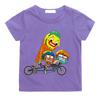 TV The Wonderfully Weird World of Gumball Cycling print T-shirts Cartoon Manga Kawaii 100%Cotton Short Sleeve Boys Girls T Shirt