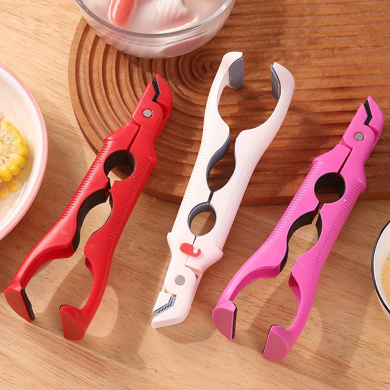 Silicone Anti-Scald Pot Holder & Dual-Use Non-Slip Bowl Tongs Anti-Scald Clip/White OPP Package