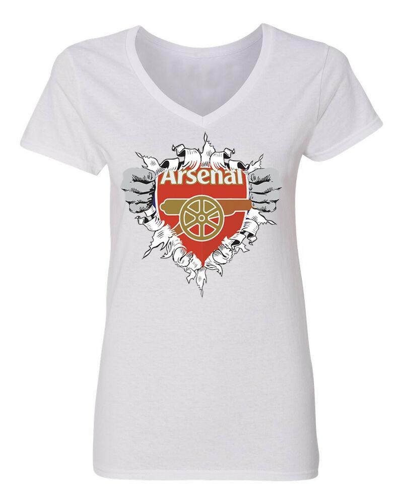 

Arsenal Super Hero Logo Soccer Football Futbol V-Neck Unisex T-Shirt