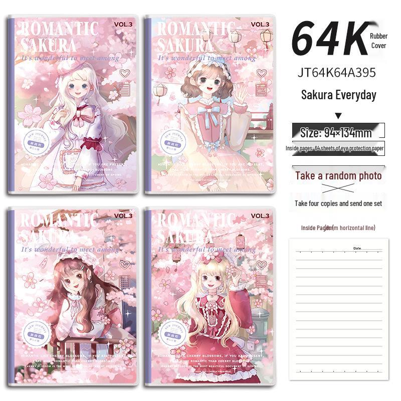 

Мини карманный милый блокнот 64к в линейку - Портативный студенческий блокнот для заметок с клеевой обложкой 64K